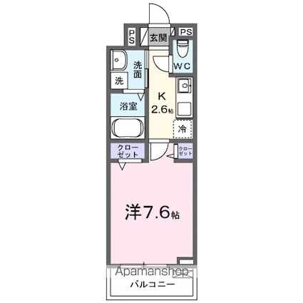 ルフレ[1K/27.02m2]の間取図