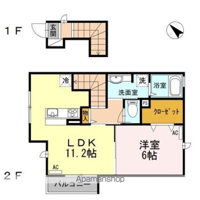 ヴァムブーク品川ＩＩＩ[1LDK/48.01m2]の間取図