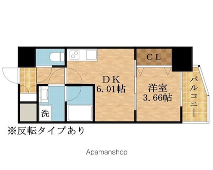 ブランシエスタ天満[1DK/26.1m2]の間取図