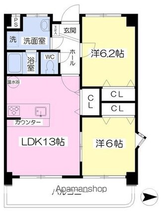 メゾンＭＢ喜与町[2LDK/57.6m2]の内装5