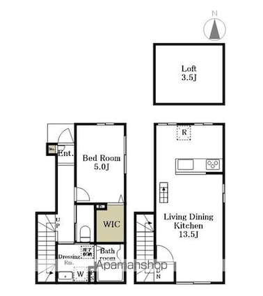 コート自由ヶ丘[1LDK/49.47m2]の間取図