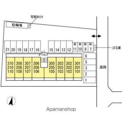 アイリーブ南佐古[1K/36.43m2]の配置図