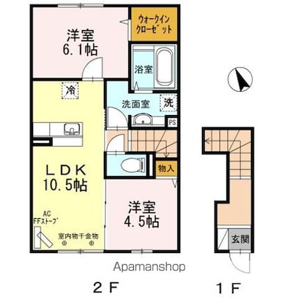 ウィット泉川[2LDK/56.12m2]の間取図