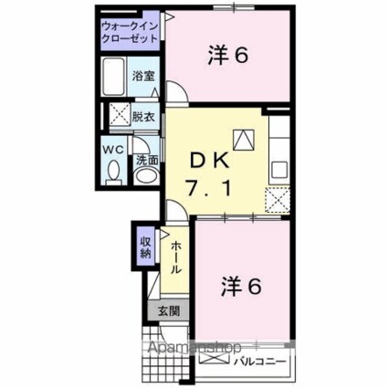 エアリー　ガーデン[2DK/45.39m2]の間取図