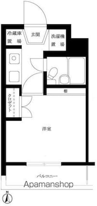 ルーブル池尻大橋[1K/19.2m2]の間取図