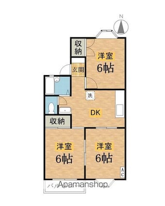 東京都八王子市石川町[3DK/53m2]の間取図