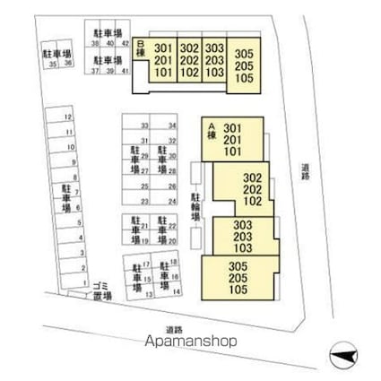 ラ・ドルチェヴィータ　Ａ[2LDK/66.76m2]の配置図