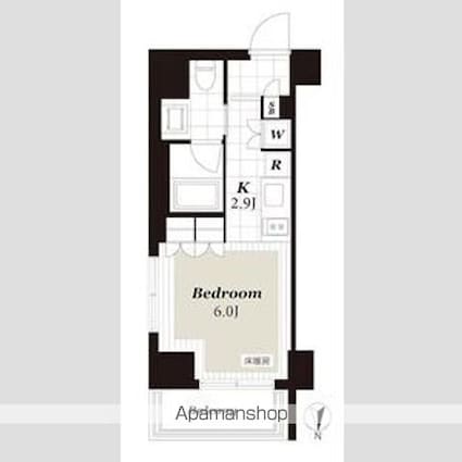 レジデンシャルステート白金[1K/25.02m2]の間取図