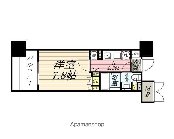 コンフォリア渋谷ＷＥＳＴ 807 ｜ 東京都目黒区青葉台４丁目4-5（賃貸マンション1K・8階・25.05㎡） その2