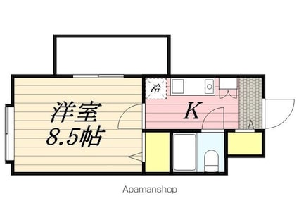 ラ・レジダンス・ド・シャルール[1K/20.44m2]の間取図