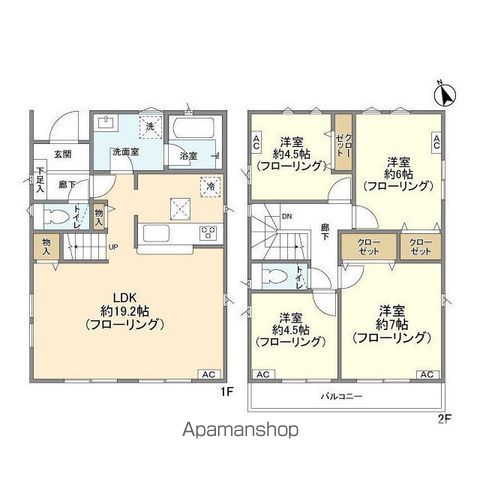 【府中市矢崎町の戸建ての間取り】