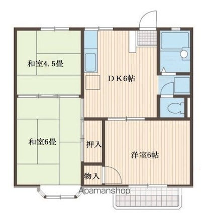 クローカス[3DK/46.3m2]の間取図