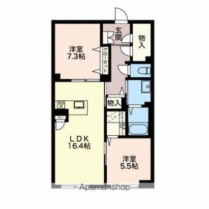 ＭＡＳＴＴＯＷＮ　Ａｓｔｒａｅａ[2LDK/69.87m2]の間取図
