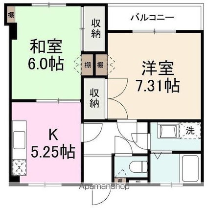 三条駅前ハイツ[2K/40.31m2]の間取図