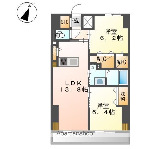 【和歌山市友田町のマンションの間取り】