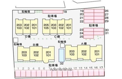 愛媛県松山市樽味３丁目[2LDK/61.73m2]の配置図