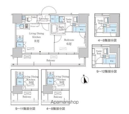 パークアクシス東陽町・親水公園[1LDK/39.82m2]の間取図