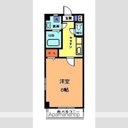 アイリス椿[1K/25.92m2]の間取図