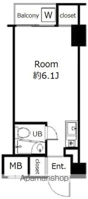 日興パレセゾン田園調布[1R/15.18m2]の間取図