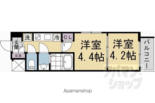 東海道本線 京都駅 徒歩8分 7階建 新築の間取り写真