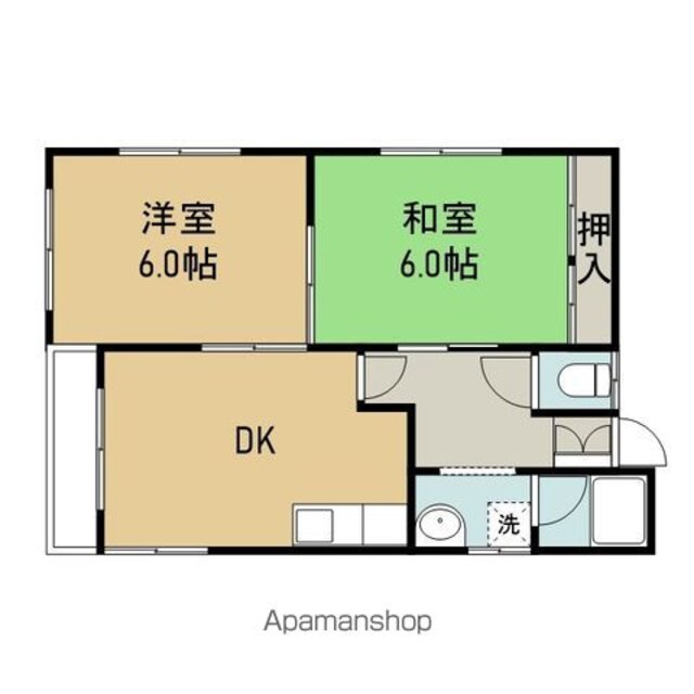 ハウス鳥居Ａ[2DK/48.04m2]の間取図