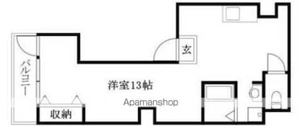 第五ミヤハルビル[1R/25.6m2]の間取図
