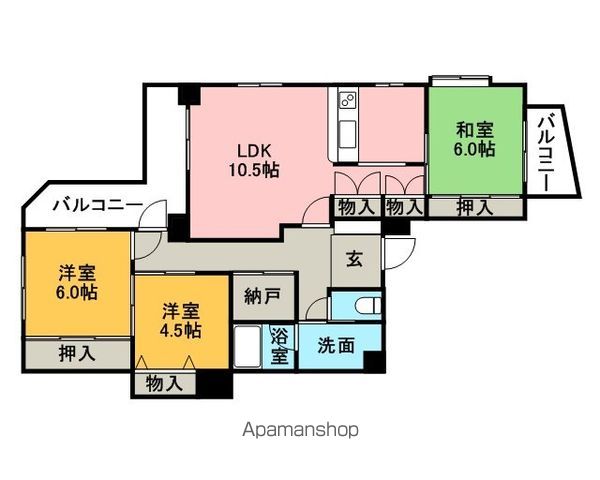 【福岡市中央区大濠のマンションの間取り】