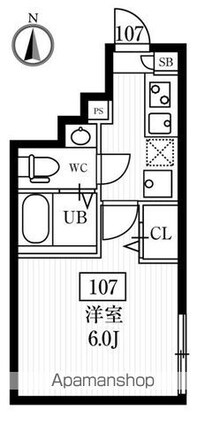 ミハス荻窪[1K/19.04m2]の間取図