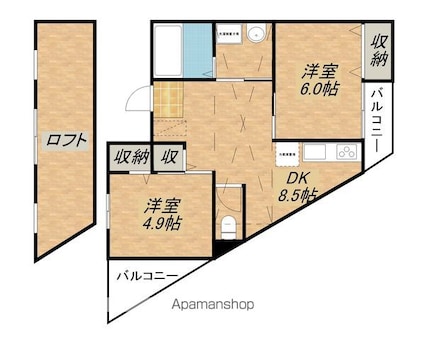 スターハウジングビル[2DK/45.92m2]の間取図