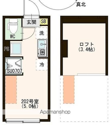 Ｅｍａｒｉｅ代田橋[1R/11.58m2]の間取図