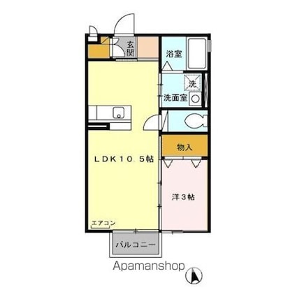 メゾンドール[1LDK/33.4m2]の間取図