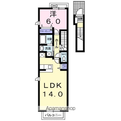 リジエール　タンドルＢ[1LDK/46.37m2]の間取図