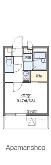 レオパレスパルフェタムール北沢[1K/19.87m2]の間取図