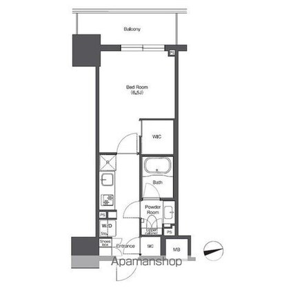コンフォリア東陽町[1K/25.24m2]の間取図