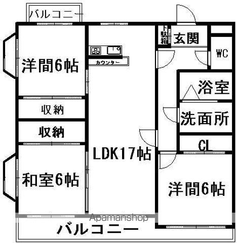 ジュネスSANOHの間取り写真
