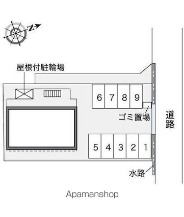 レオパレス平七屋[1K/22.35m2]の配置図