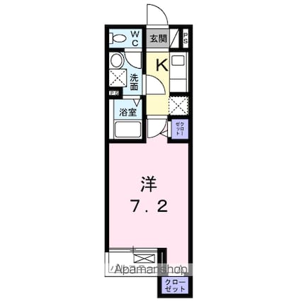 プラシード　カメリア[1K/25.84m2]の間取図
