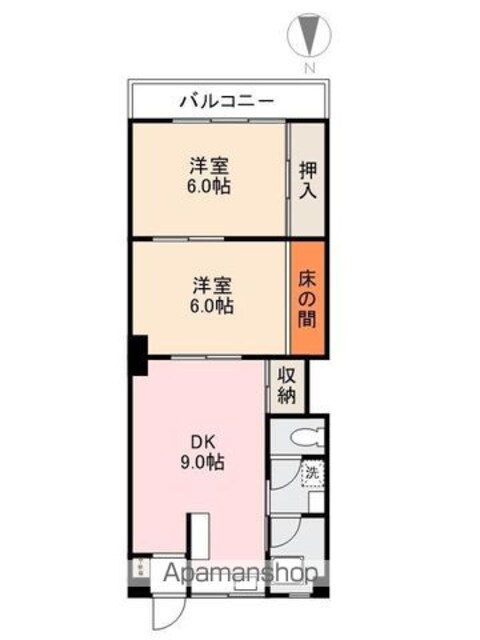 ドルフィン藤塚[2DK/48.6m2]の間取図