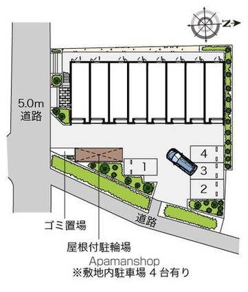 クレイノリジーナ[1K/25.17m2]の配置図