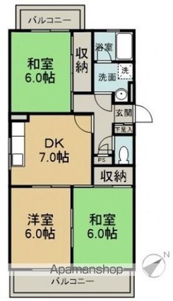 広島県広島市西区己斐西町[3DK/57.75m2]の間取図