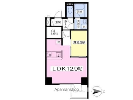 ユナイテッド勝山プレステージ[1LDK/40m2]の間取図