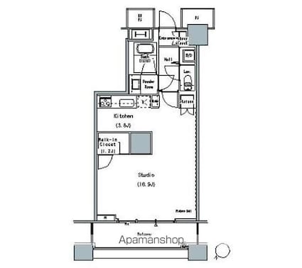 ＴＨＥ　ＴＯＫＹＯ　ＴＯＷＥＲＳ　ＭＩＤＴＯＷＥＲ[1K/50.59m2]の間取図