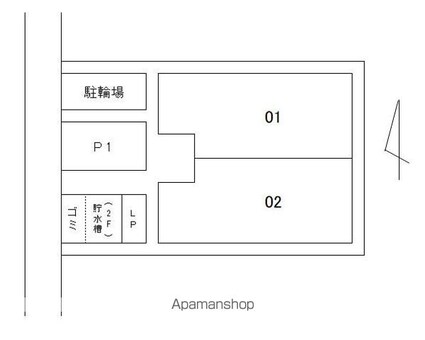 香川県高松市松福町１丁目[1K/25.91m2]の配置図