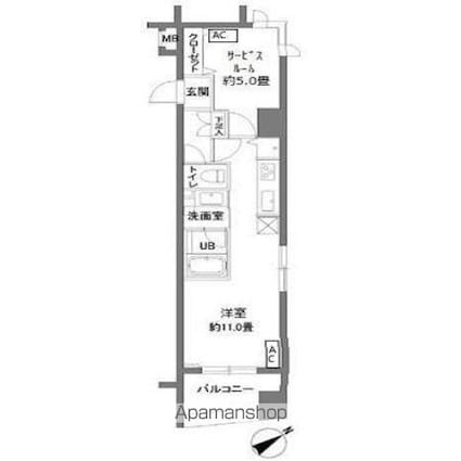 カスタリア新御茶ノ水[1R/37.66m2]の間取図