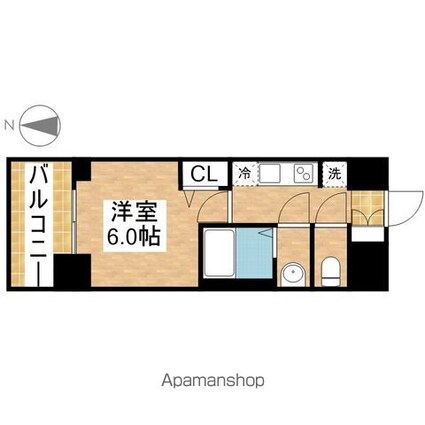 プレサンス桜山駅前アフォード[1K/21.09m2]の間取図