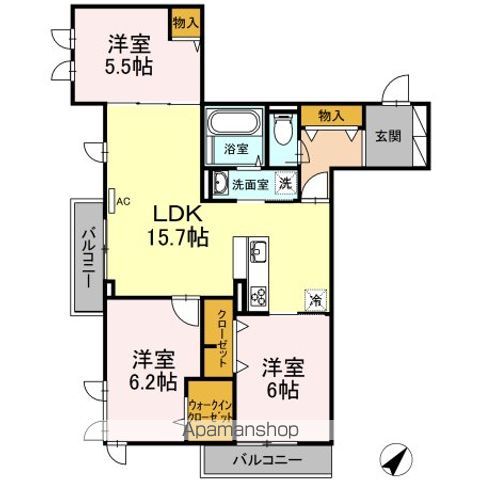 日野市豊田のアパートの間取り