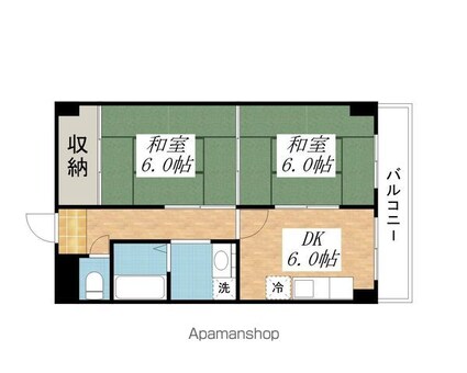 ステージハウス万石[2DK/42.12m2]の間取図