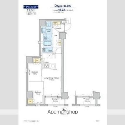 プラウドフラット三越前イースト[2LDK/49.22m2]の間取図