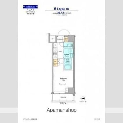 プラウドフラット本所吾妻橋[1K/25.12m2]の間取図