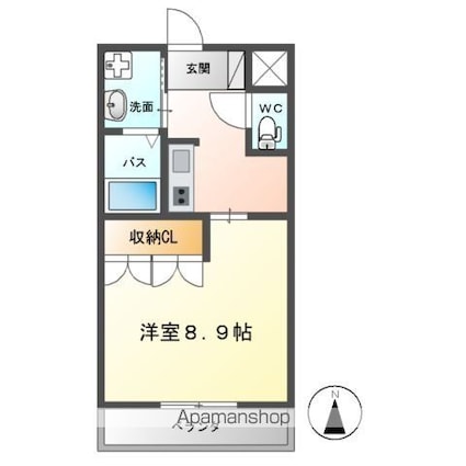 アクアマリン[1K/30m2]の間取図